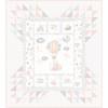 Kit-Honey Bunny Panel Quilt Kit with playful nursery scenes in soft grey, peach, and white tones by Maywood Studio