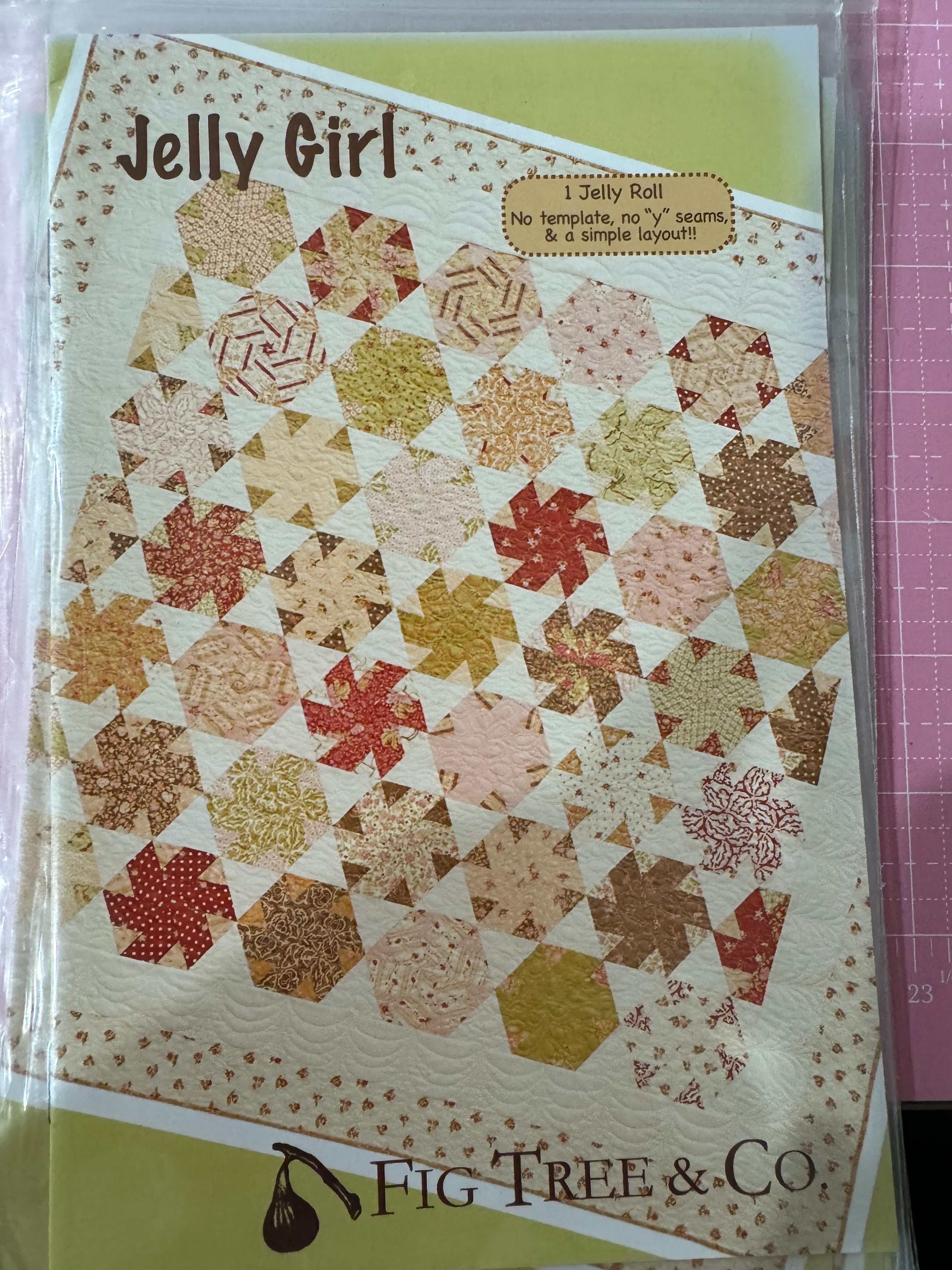 Jelly Girl Quilt Pattern by Fig Tree & Co featuring a simple pieced strip quilt design using one Jelly Roll with no templates or special tools.