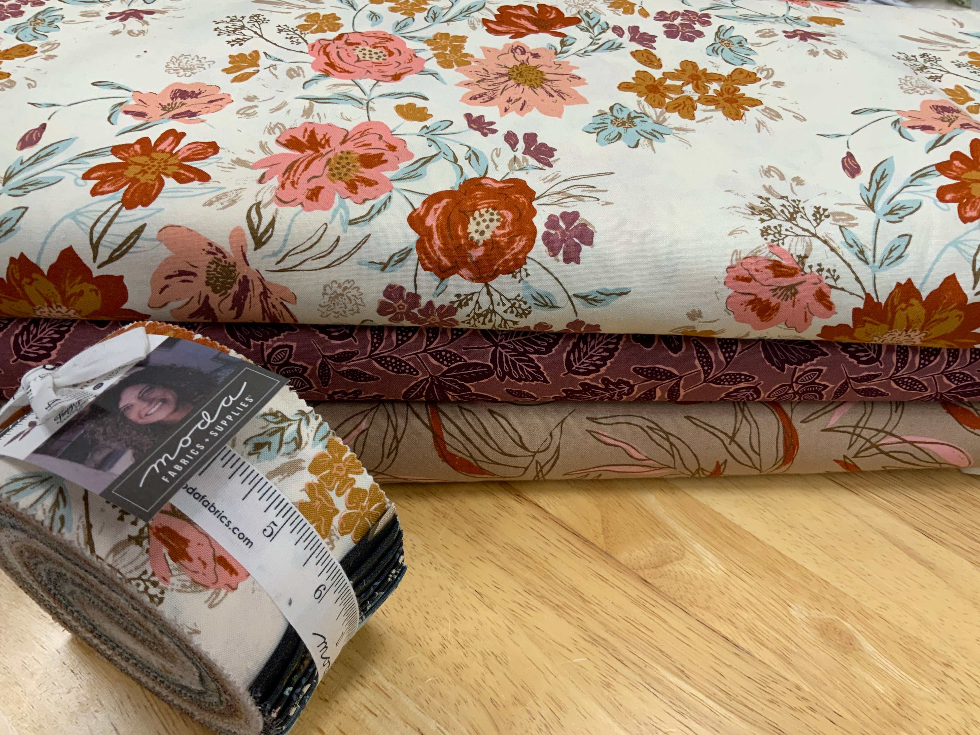 Project Jelly Roll Kit with floral fabric and quilt pattern by Fancy That Design House