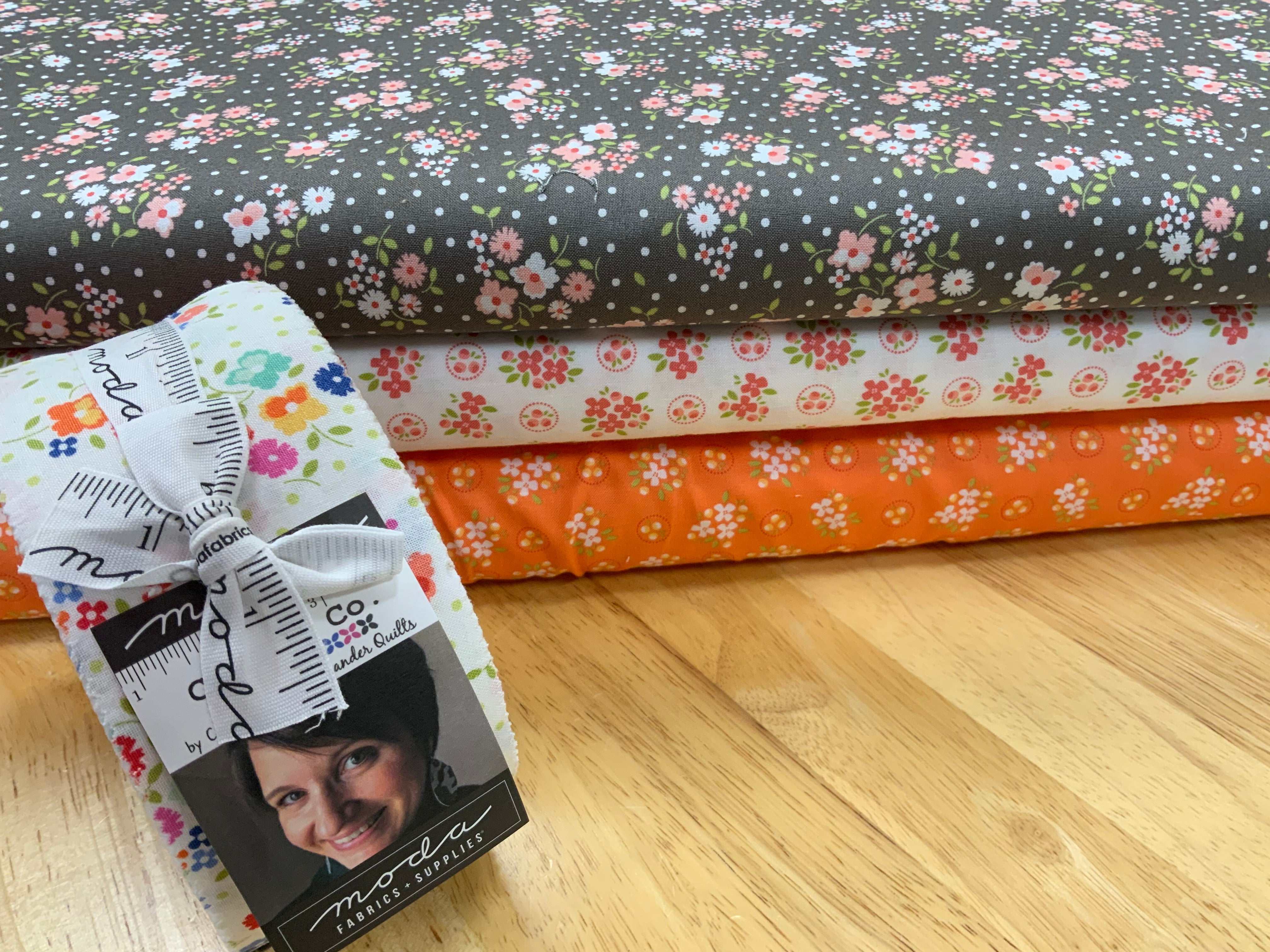 Project Jelly Roll Kit with floral fabrics for Luster Quilt by Sarah Sumbera and Corey Yoder