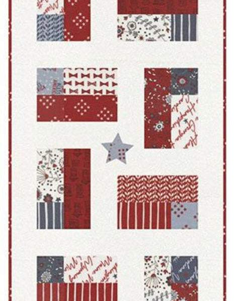 Pre-Order KIT Independence Day quilt runner fabric finishing kit by Sweetwater for Moda Fabrics