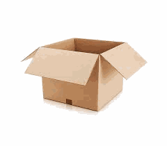 Open brown cardboard shipping box isolated on white background