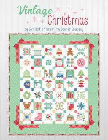 Vintage Christmas Book quilt blocks and projects by Lori Holt with festive holiday designs