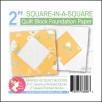 2-inch Square-in-a-Square quilt block foundation paper with shaded and numbered templates for precise paper piecing by It's Sew Emma