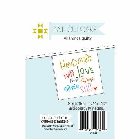Made with Love embroidered sew-in labels for handmade projects pack of three