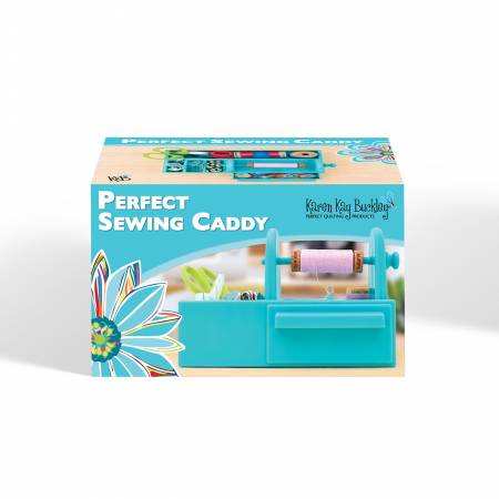 Karen Kay Buckley Perfect Sewing Caddy in aqua for organizing sewing supplies and notions