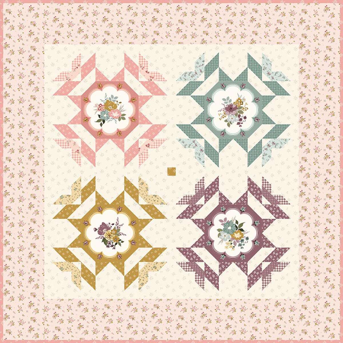 Delicate Dance Quilt Kit with Renew fabric by Sandy Gervais, 41" x 41", boxed set with pattern and binding options