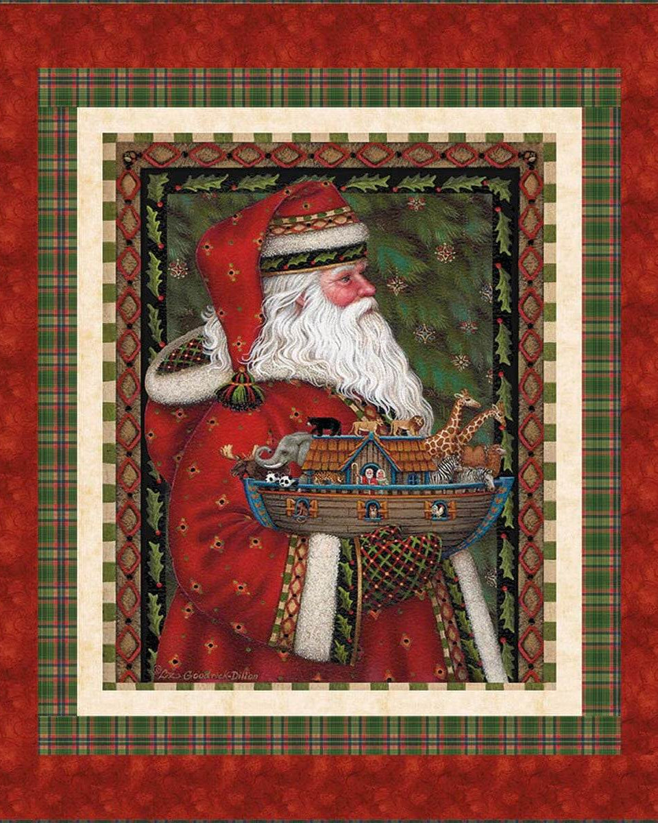 Santa and Ark Panel Quilt Kit by Riley Blake Designs with Christmas fabric and quilt pattern