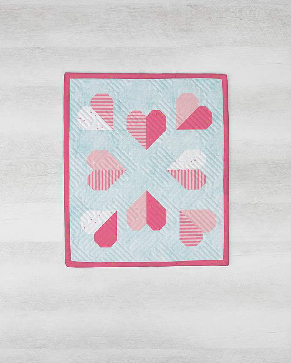 2025 Riley Blake Designs Tender Heart tabletop banner kit with fabric and pattern in keepsake box