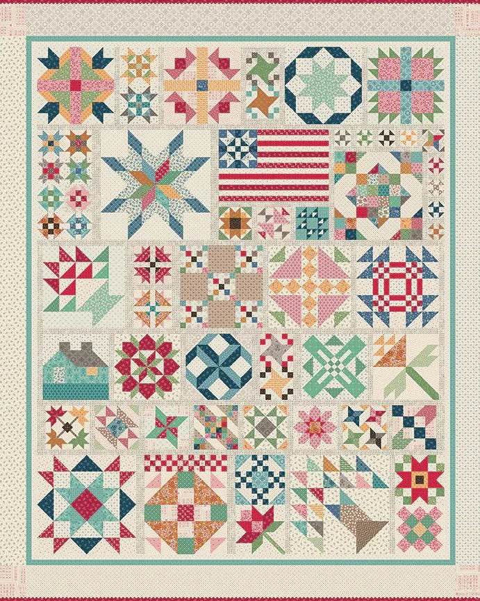 Vintage Block Along Quilt Kit featuring Family Reunion fabric by Lori Holt for Riley Blake Designs pre-order