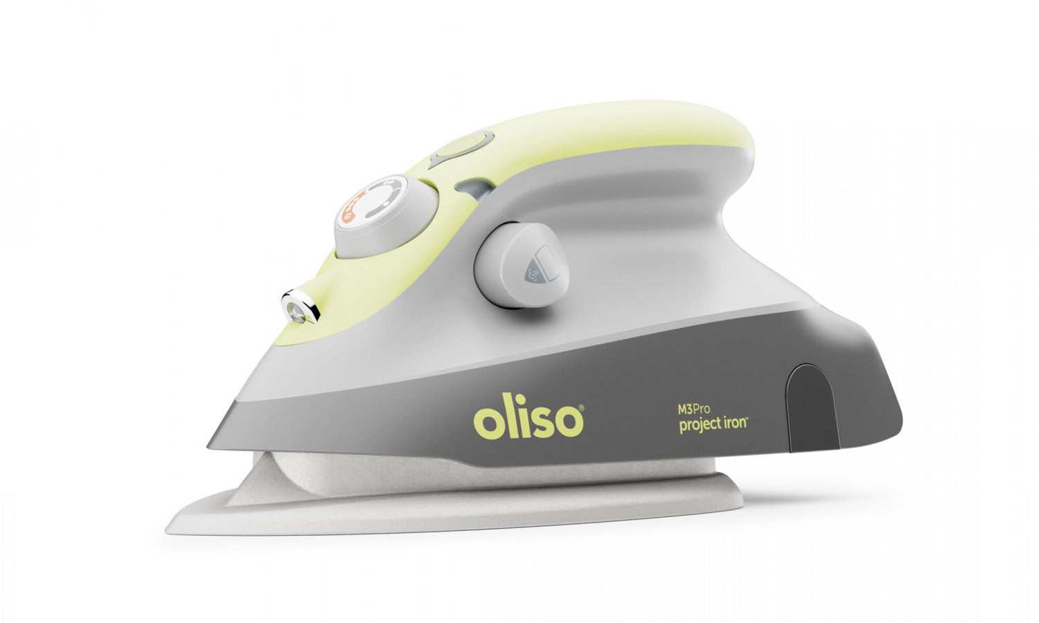 Oliso Mini Iron M3Pro Project Iron pistachio color compact design with LED ProLight and dual steam features