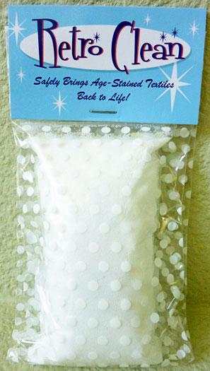 Retro Clean 4oz bag for removing brown age stains from vintage fabrics and quilts