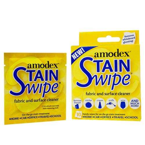 Box of 10 Amodex Ink And Stain Swipes for tough stain removal