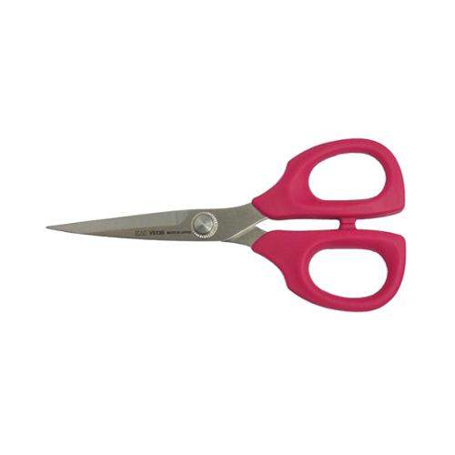 Kai Embroidery Scissor 5.5 inch with berry-colored handles and sharp stainless steel blades for precise fabric cutting