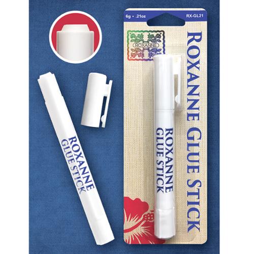 Roxanne Glue Stick .21oz from Colonial Needle Co with small and wide tip options for fabric appliques and quilting projects