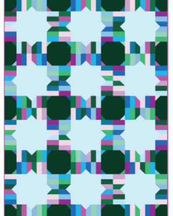 Project Jelly Roll Kit Luster quilt featuring Buon Natale fabric by Fig Tree & Co. measuring 65x86.5 inches