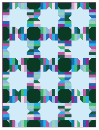 Project Jelly Roll Kit Luster quilt featuring Buon Natale fabric by Fig Tree & Co. measuring 65x86.5 inches