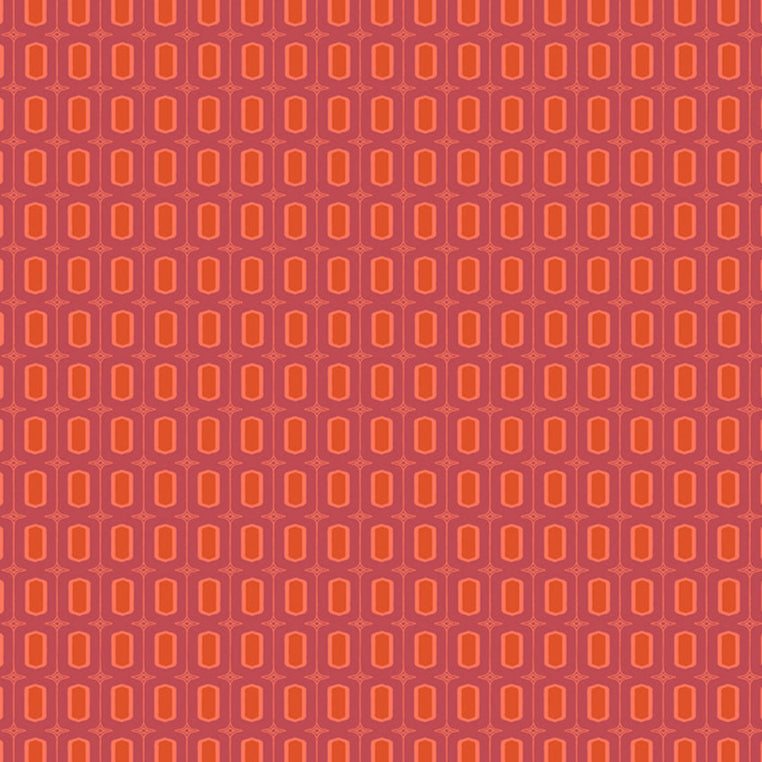 Vintage Cloth cobblestone pattern fabric in orange and red by Sew Kind of Wonderful for Free Spirit Fabrics