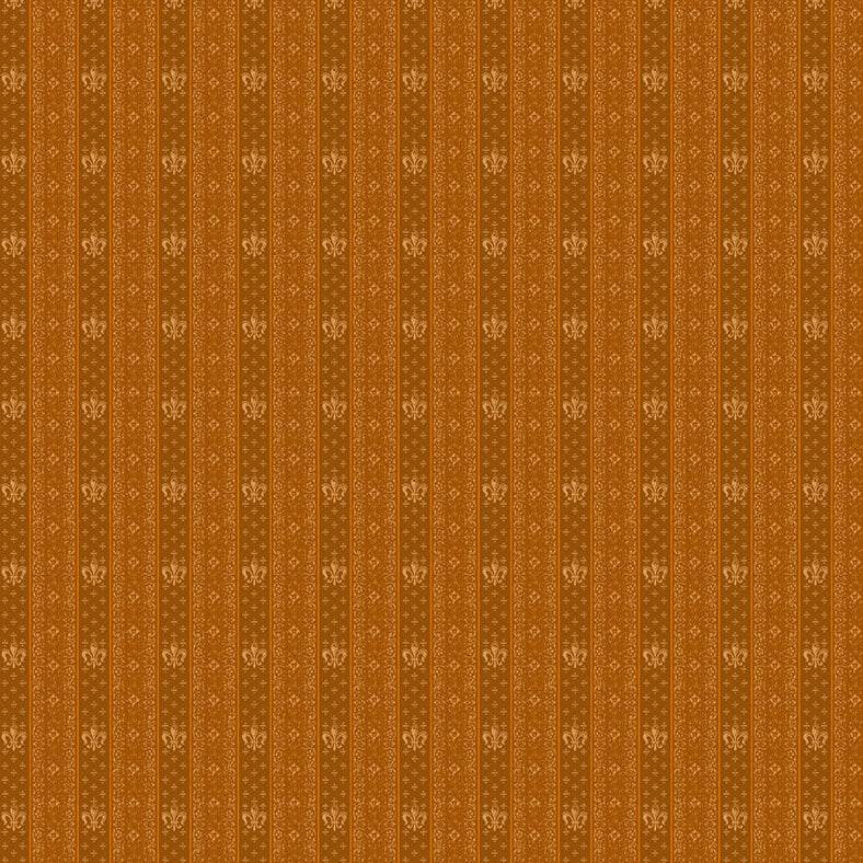 Vintage Cloth Tracks Chateau brown fabric with vertical floral stripes by Sew Kind of Wonderful