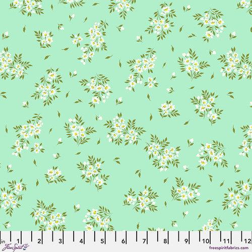 True Colors 2025 spearmint floral fabric by Tula Pink for quilting and crafts