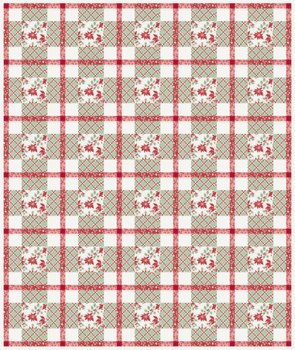 Pretty in Plaid Quilt Kit throw quilt with Christmas Eve and Holly Jolly fabrics