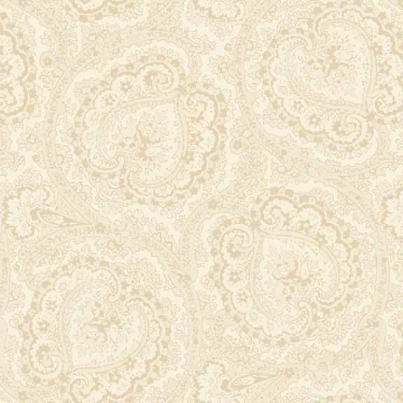Cream Love Letters Heart Paisley fabric with 108" wide back by Dawn Heese for Marcus Fabrics