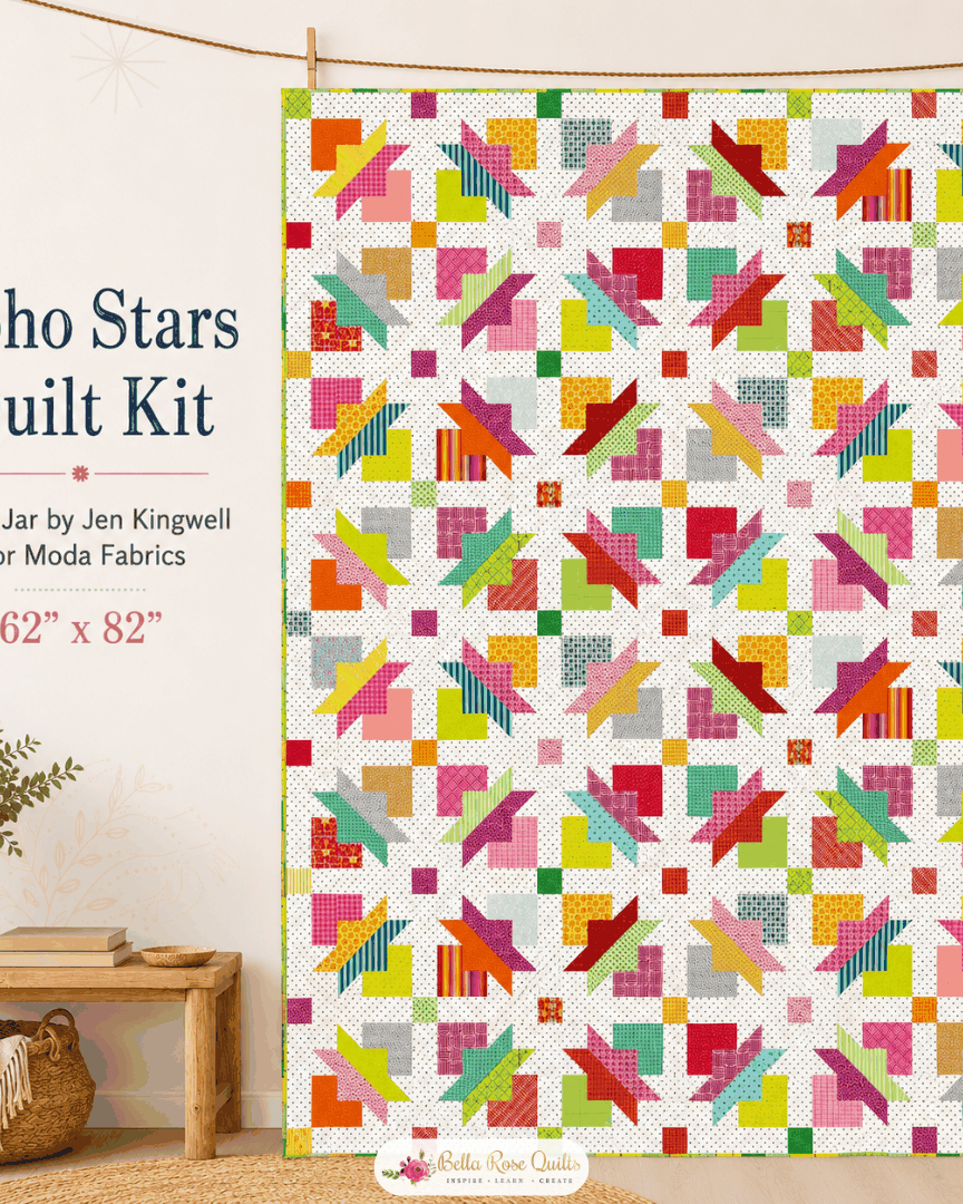 Boho Stars Quilt Kit featuring Lollie Jar by Jen Kingwell for Moda Fabrics Shooting Star Tempter Quilt Kit pre-order image