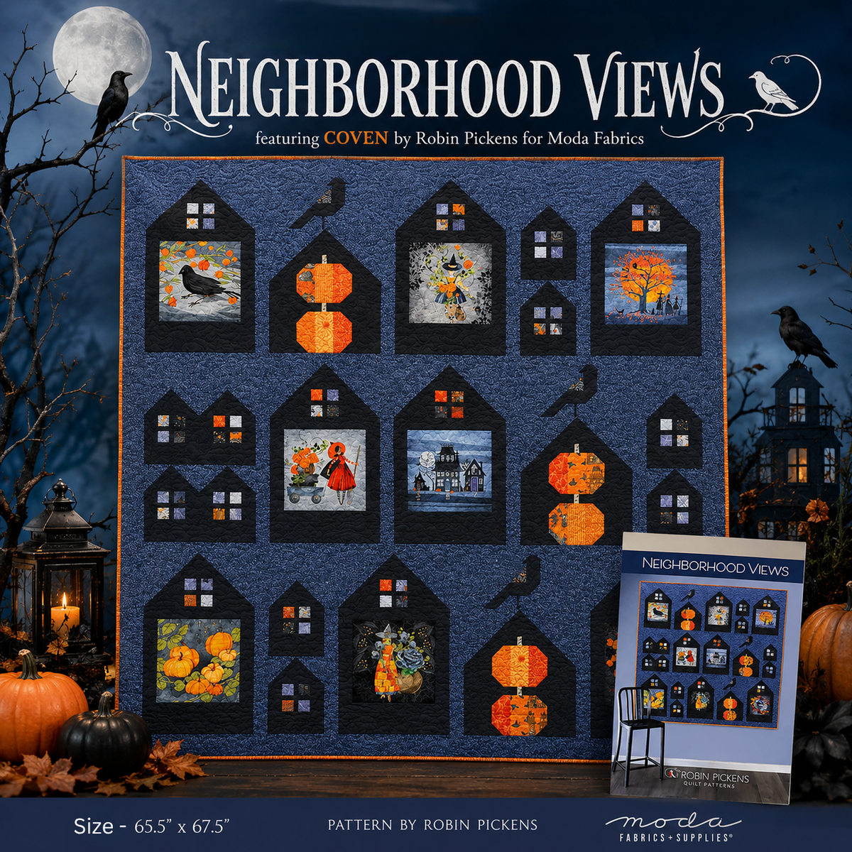 KIT: Neighborhood Views Quilt Kit featuring Coven by Robin Pickens