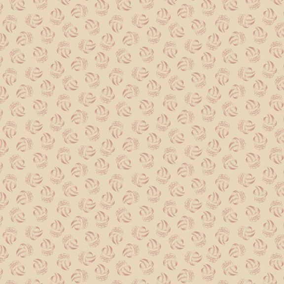 Yardley House Sparkles Cream fabric with pink floral bouquets and green foliage on cream background by Marcus Fabrics