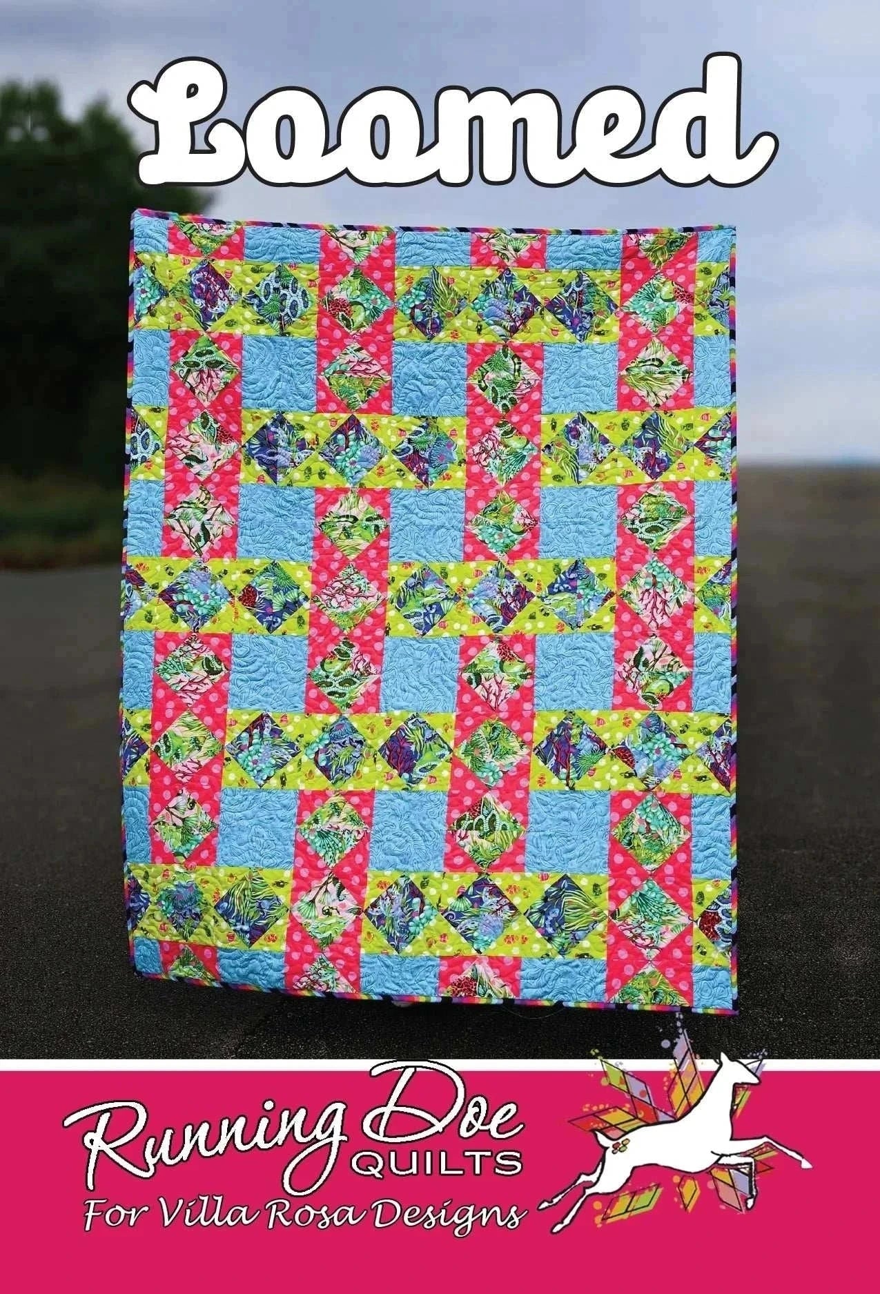 PATTERN Loomed quilt by Catherine Cureton featuring square-in-square star blocks and woven ribbon design