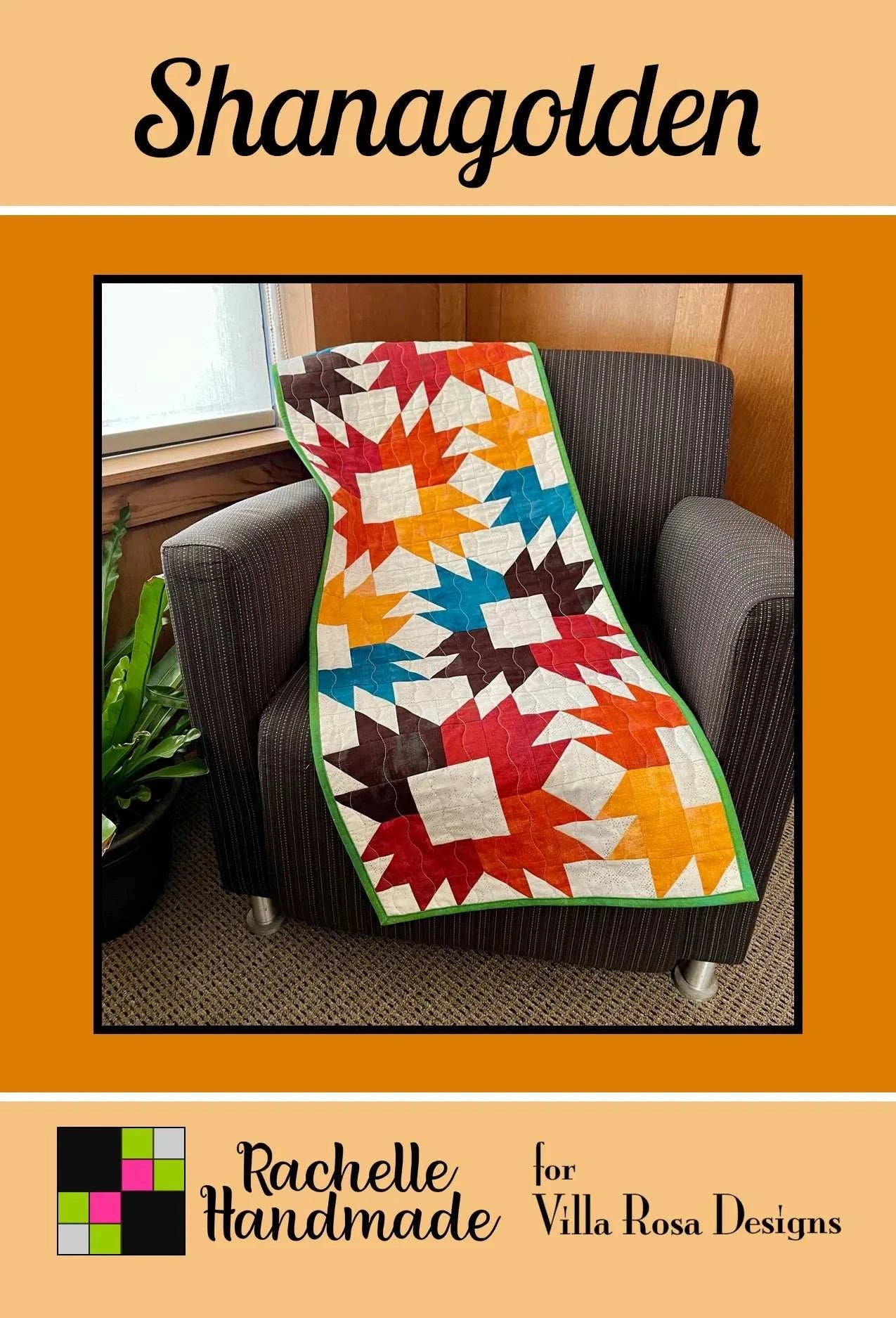 Shanagolden PATTERN Loomed leaf table runner by Rachelle Craig for Villa Rosa Designs