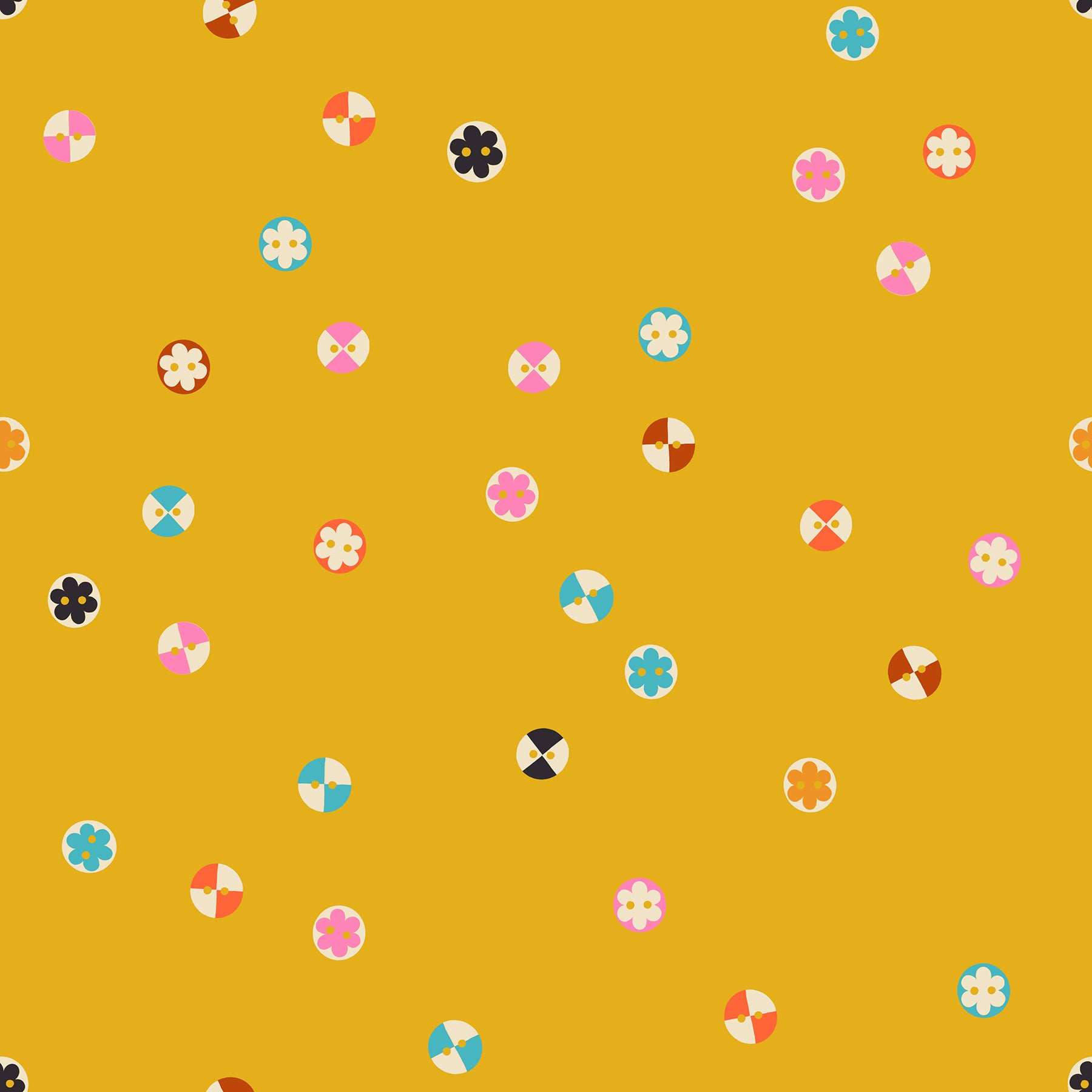 RS5208 13 1-800 Notion Buttons Goldenrod fabric by Ruby Star Society for Moda Fabrics