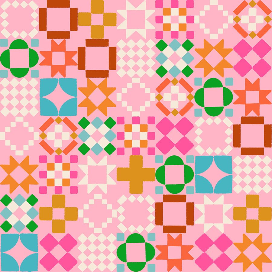 1 800 Notion quilting fabric with colorful sewing notions by Ruby Star Society for Moda Fabrics