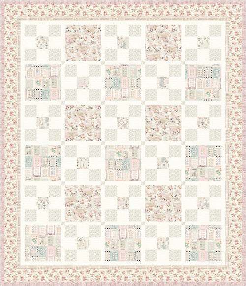 Rue d'Orsel Quilt Kit 60x70 with Parisian Snippets floral and patchwork design
