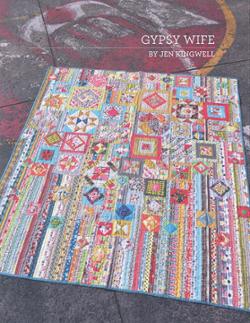 Wanderer's Wife Quilt Pattern by Jen Kingwell with scrappy patchwork blocks