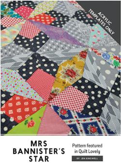 Mrs. Bannister's Star acrylic template set by Jen Kingwell for precise quilt cutting and piecing