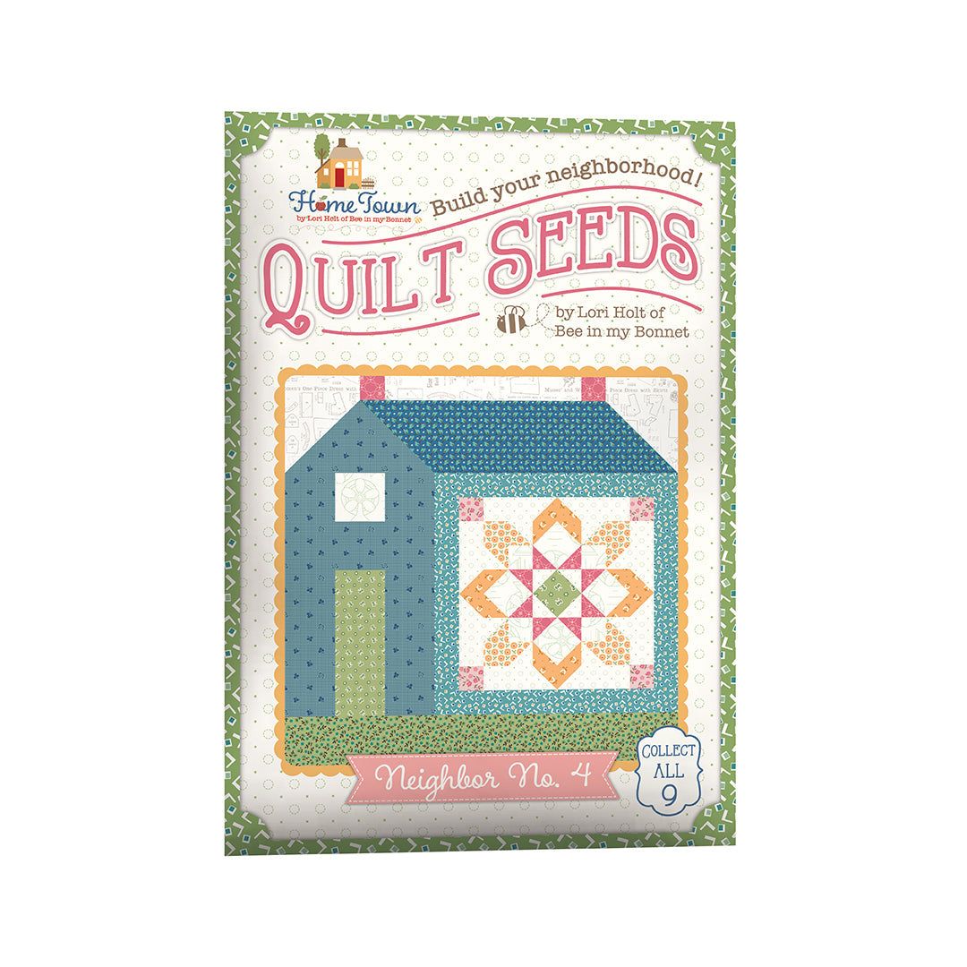 Home Town Quilt Seeds Pattern by Lori Holt featuring Neighbor No. 4 quilt design with 16x16" finished size
