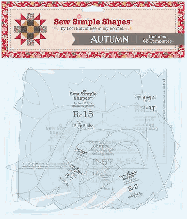 Autumn Sew Simple Shapes plastic templates for applique by Lori Holt Riley Blake Designs