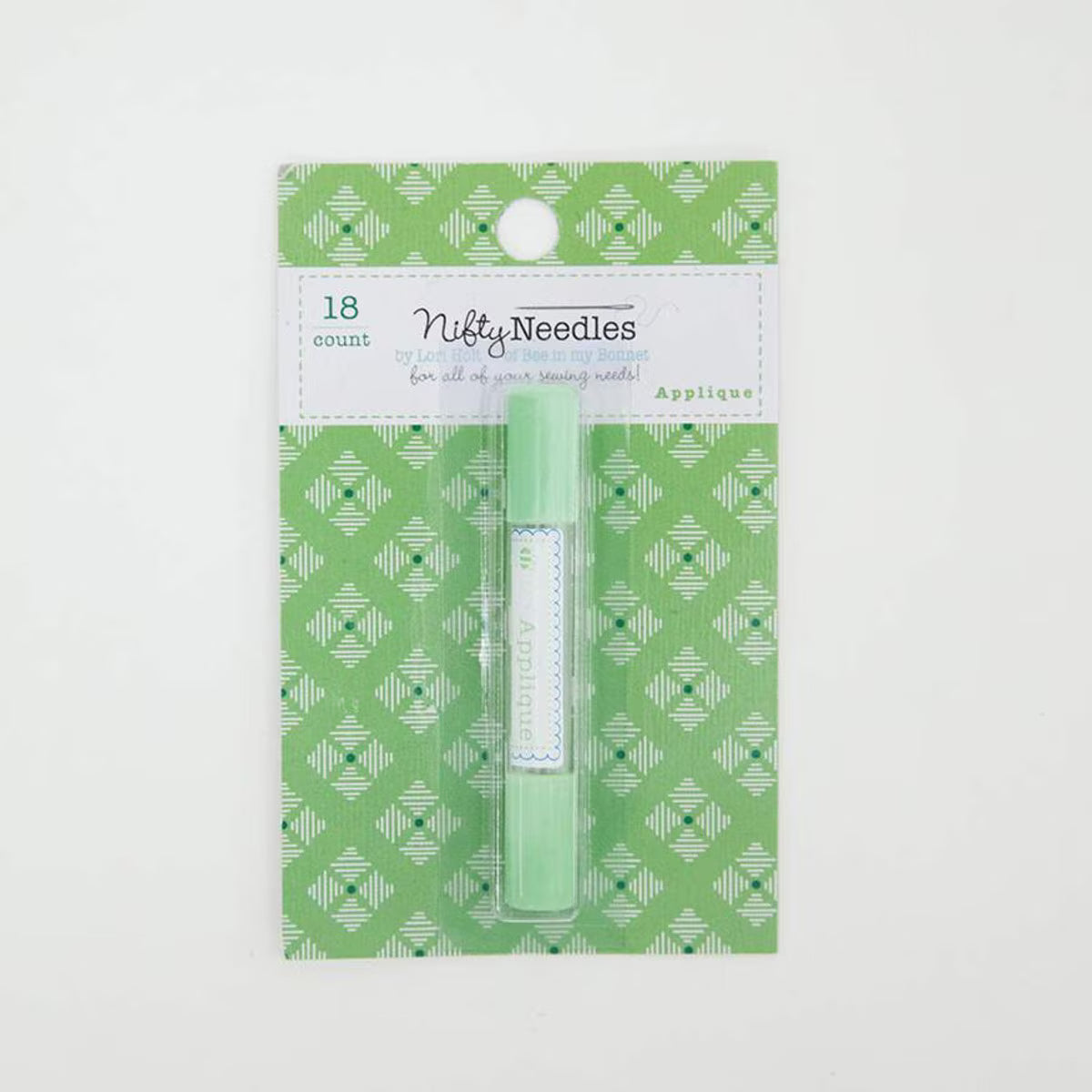 Lori Holt Applique Nifty Needles pack with 18 assorted color-coded sewing needles