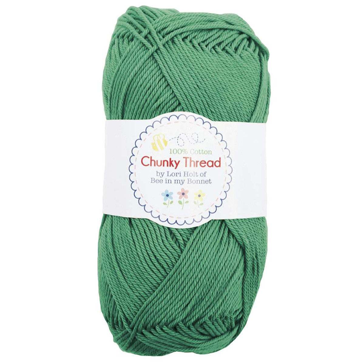 Lori Holt Chunky Thread 100% cotton sport weight yarn in leaf green for knitting and crochet