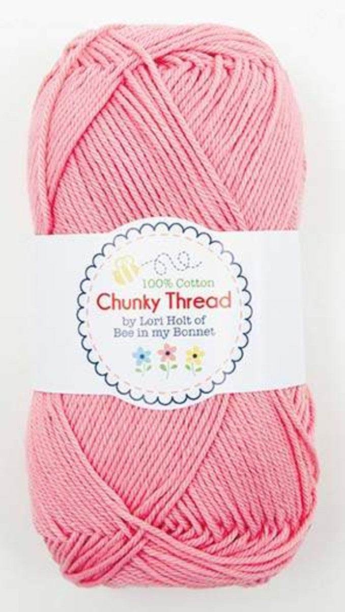 Lori Holt Chunky Thread peony pink cotton yarn skein for knitting and crochet