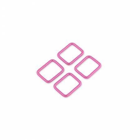 Four Tula Pink 1in Rectangle Rings pink pearlescent hardware for bags