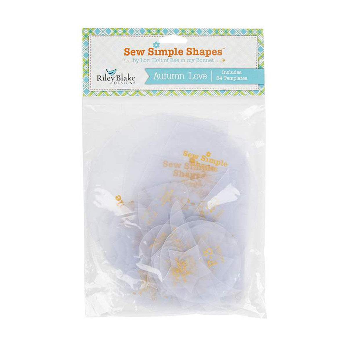 Lori Holt Autumn Love Sew Simple Shapes plastic templates for applique with center marks and see-through design