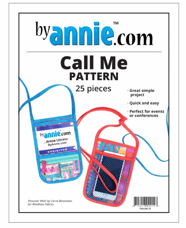 PATTERN Call Me lightweight bag sewing pattern by Annie Unrein with strap for ID cards and phone