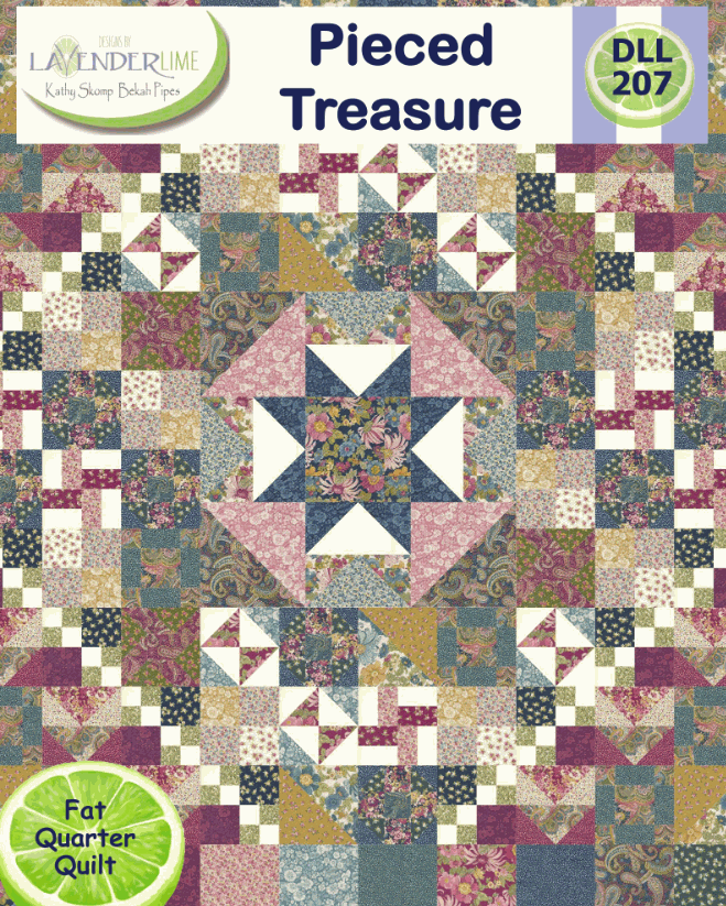 Pieced Treasure Quilt Kit by Lavender & Lime Designs with Chelsea Garden fabric from Moda Fabrics for quilt-along project