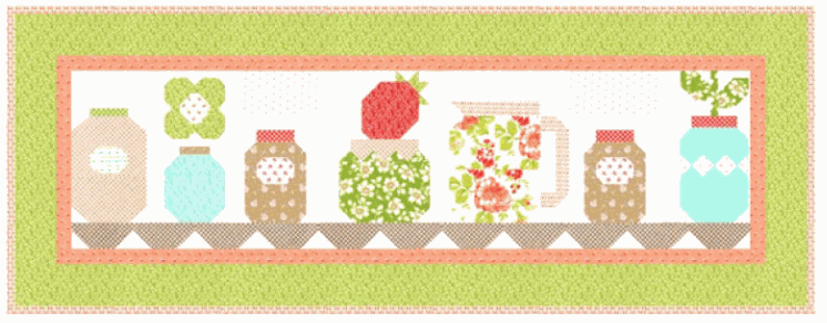 Coventry Table Runner Kit with Jelly & Jam floral and geometric fabric collection by Fig Tree Quilts for Moda