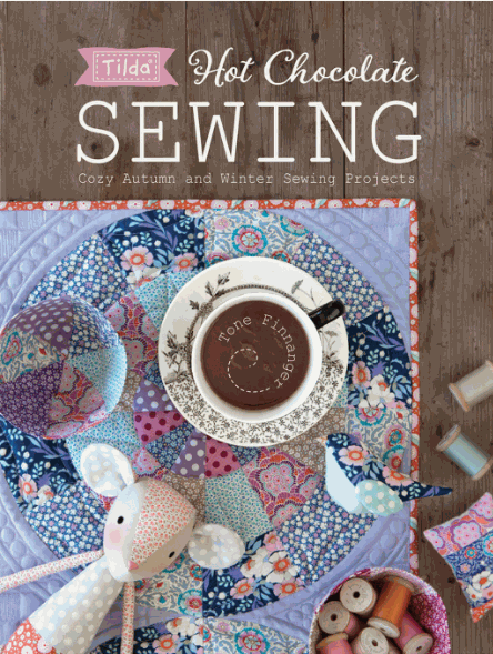 Hot Chocolate Sewing book cover by Tone Finnanger showcasing cozy autumn and winter home sewing projects