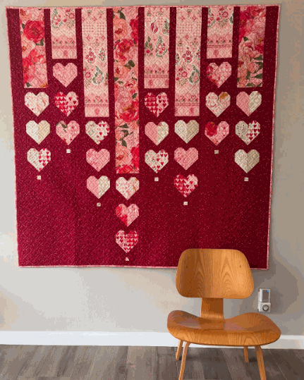 Raining Love on You Quilt Kit with Darling Peony fabric by Robin Pickens for Moda Fabrics