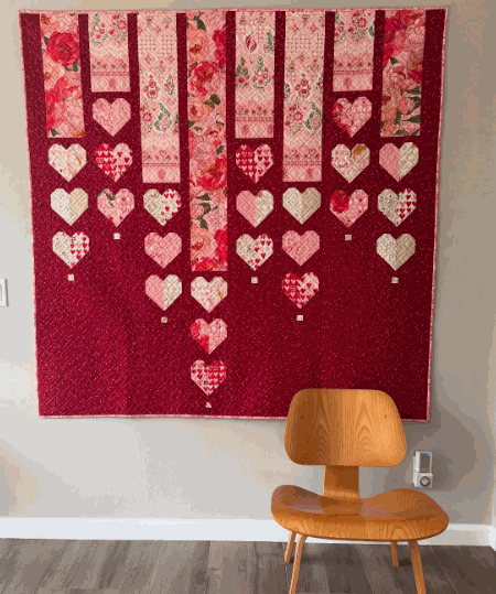 Raining Love on You Quilt Kit with Darling Peony fabric by Robin Pickens for Moda Fabrics