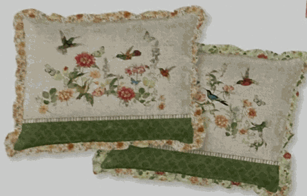 Easy Throw Pillow Kit with Hummingbird Days fabric by Katie Pertiet for two 17x20 inch pillows
